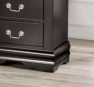 Sunvega Dark Cherry Finish Transitional Chest with English Dovetail Drawers and Bracket Legs