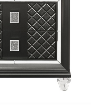 Sunvega Sawyer Nightstand with Two Spacious Drawers and Sparkling Trim