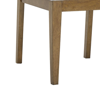 Sunvega Set of 2 Light Gray Fabric Open Back Walnut Oak Dining Side Chairs
