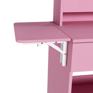 Sunvega 7-Drawer Vanity Desk with LED Mirror Jewelry Storage and PU Stool
