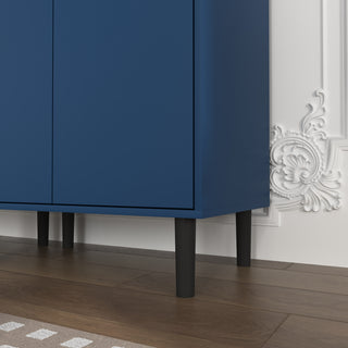Sunvega Tall Storage Bookcase with 4 Adjustable Shelves and Tempered Glass Doors