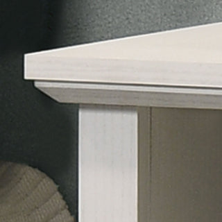 Sunvega White 2-Drawer Nightstand with USB Charging Ports and Open Shelf