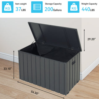 Sunvega 120 Gallon All-Weather Waterproof Lockable Outdoor Metal Storage Box with Wheels