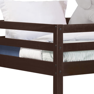 Sunvega Twin Loft Bed with Slats System and Right Facing Ladder in Espresso