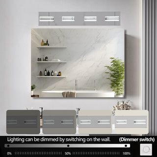 Sunvega Modern 7-Light LED Vanity Fixture with Square Acrylic Lampshades for Bathroom