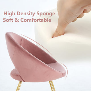 Sunvega Modern Velvet Accent Chairs Set of 2 with Golden Metal Frame and Curved Backrest