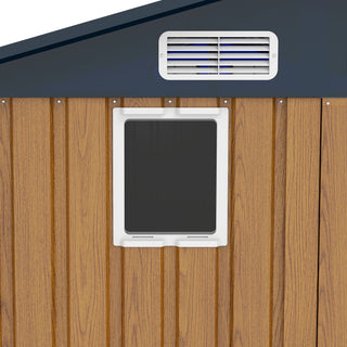 Sunvega Outdoor Steel Storage Shed with Lockable Doors and Clear Window for Garden