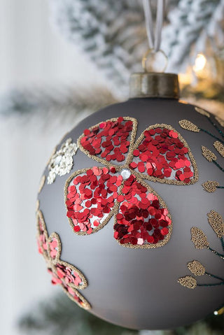 Sunvega Glass Glitter Painted Christmas Ball Ornaments Set of 12 for Holiday Decor