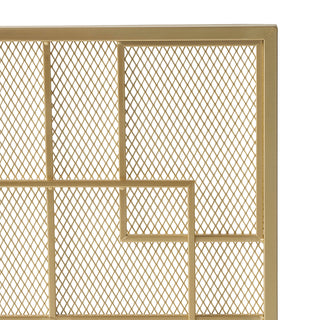 Sunvega Contemporary Iron Fireplace Screen with Diamond Mesh Single Panel Design