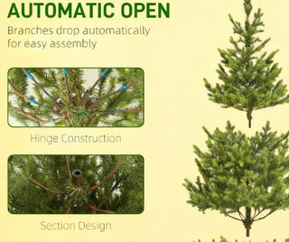 Sunvega Pencil Artificial Xmas Tree with Faux Snow Flocked Full Branch Tips Flame-retardant