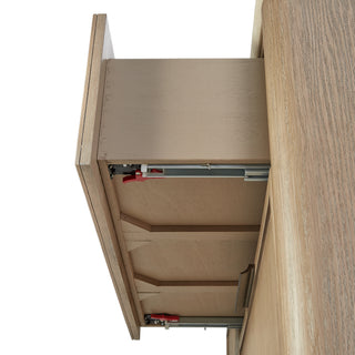 Sunvega Oak Veneer Dresser with Stone Top and Six Soft-Close Drawers