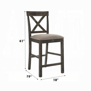 Sunvega Counter Height Dining Table with Storage Shelf in Weathered Gray Finish