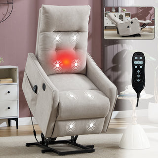 Sunvega Single Motor Power Lift Recliner Chair with Massage and Heat for Elderly