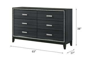 Sunvega Weathered Black Finish Nightstand with Two Spacious Storage Drawers
