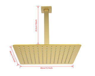 Sunvega 16 Inch Matte Black Rainfall Shower Head with Self Cleaning Nozzle