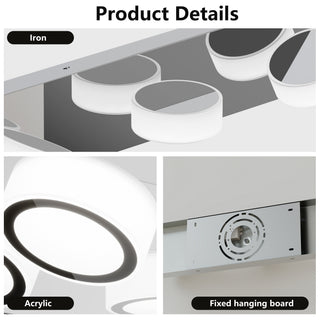 Sunvega Modern 7-Light LED Vanity Fixture with Acrylic Shades and Chrome Finish