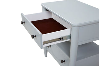 Sunvega Ocean Colored Finish Nightstand with 2 Storage Drawers and Custom Hardware