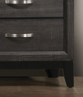 Sunvega Contemporary Gray Chest with Wooden Legs and Nickel Bar Pulls