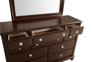 Sunvega Cappuccino Wood Veneer Night Stand with Silver Hardware for Bedroom