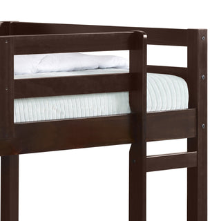Sunvega Twin Loft Bed with Slats System and Right Facing Ladder in Espresso