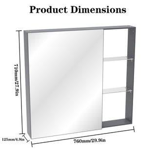 Sunvega Wall Mounted Medicine Cabinet with Mirror and Adjustable Storage Shelves