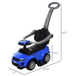 Sunvega 2 in 1 Toddler Push Car Stroller with Horn Music Light and Secure Bar