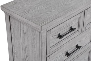 Sunvega Light Gray Finish Transitional Nightstand with Two Drawers and Metal Pulls