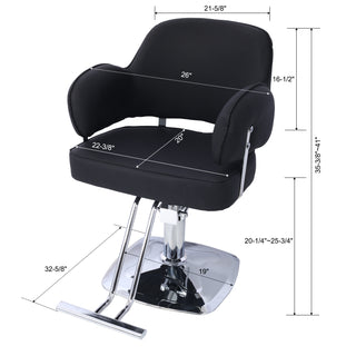 Sunvega Heavy Duty Hydraulic Salon Styling Chair with Wide Cushioned Seat and Square Base