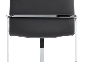 Sunvega Gray Velvet Upholstered Side Chair with Chrome Finish and Lozenge Back