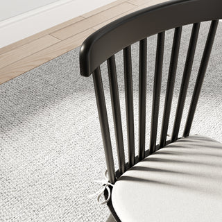 Sunvega Solid Wood Windsor Kitchen Chairs with Cushioned Seats for Modern Dining