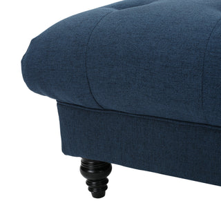 Sunvega Bordeaux Tufted Ottoman with Pillow Top and Cream Fabric for Living Room