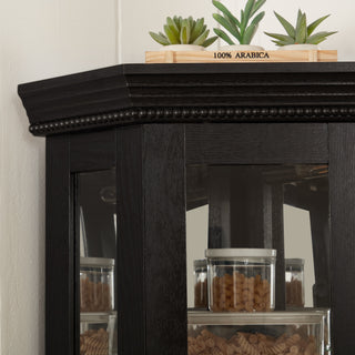 Sunvega Corner Curio Cabinet with LED Lighting and 4 Adjustable Glass Shelves