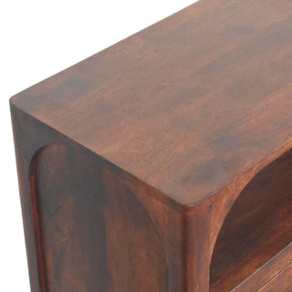 Sunvega Solid Mango Wood 3 Drawer Chest with Arched Edge and Natural Finish