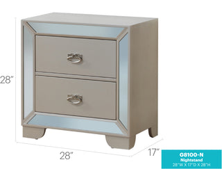 Sunvega Contemporary Pearl Nightstand With Versatility For Modern Bedroom