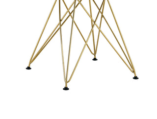 Sunvega Modern Dining Chairs with Golden Steel Legs and Plastic Seat Set of 4 Grey