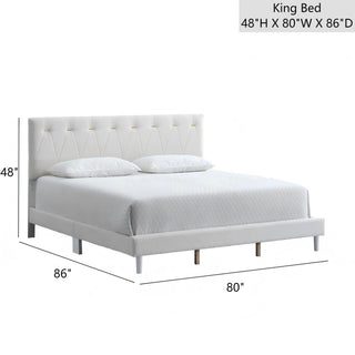 Sunvega Soft Teddy Bear Wheat Color Fabric Upholstered Queen Platform Bed