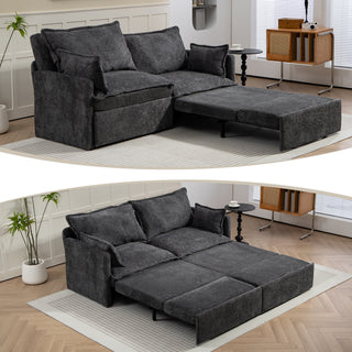Sunvega 73.6-inch Ergonomic 3-in-1 Sofa Bed with Supportive Corduroy Convertible Sleeper