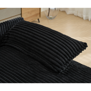 Sunvega Oversized Corduroy Chaise Lounge Chair with Fluffy Cushions and 4 Adjustable Gears
