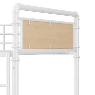 Sunvega Industrial Twin XL over Twin XL Metal Bunk Bed with Safety Rails and Ladder
