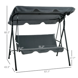 Sunvega Outdoor Porch Swing Chair with Canopy Table and Cup Holders for Two Adults