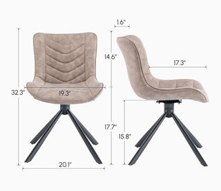 Sunvega Mid-Century Modern Tufted Diamond Pattern Upholstered Swivel Dining Chair
