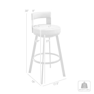 Sunvega Brown Faux Leather Swivel Bar Stool with 360 Degree Rotation