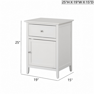 Sunvega Bright Yellow Fully Assembled Nightstand with Drawer for Small Spaces