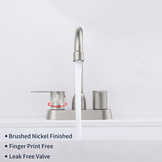 Sunvega Oil Rubbed Bronze Centerset Two Handle Bathroom Sink Faucet