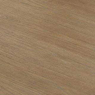 Sunvega Walnut Oak Geometric Cross Base Rectangular Dining Table for 6