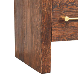 Sunvega Copenhagen 2-Drawer Smoked Oak And Mango Wood Nightstand