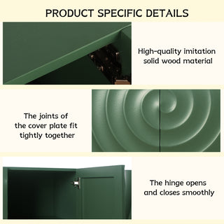 Sunvega Navy Blue 4 Door Buffet Cabinet with 3D Water Ripple Texture for Kitchen