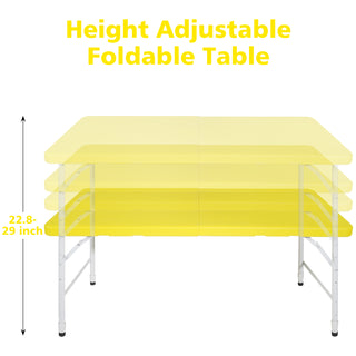 Sunvega 8ft Pink Folding Table with Waterproof Top and Foldable Design for Camping