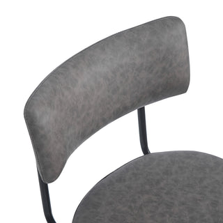 Sunvega Retro Brown Leather Swivel Counter Stools Set of 2 with Iron Frame