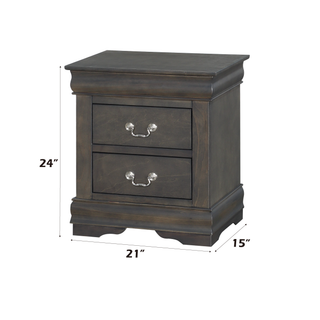 Sunvega Modern White Nightstand with Two Spacious Drawers and Brushed Nickel Handles